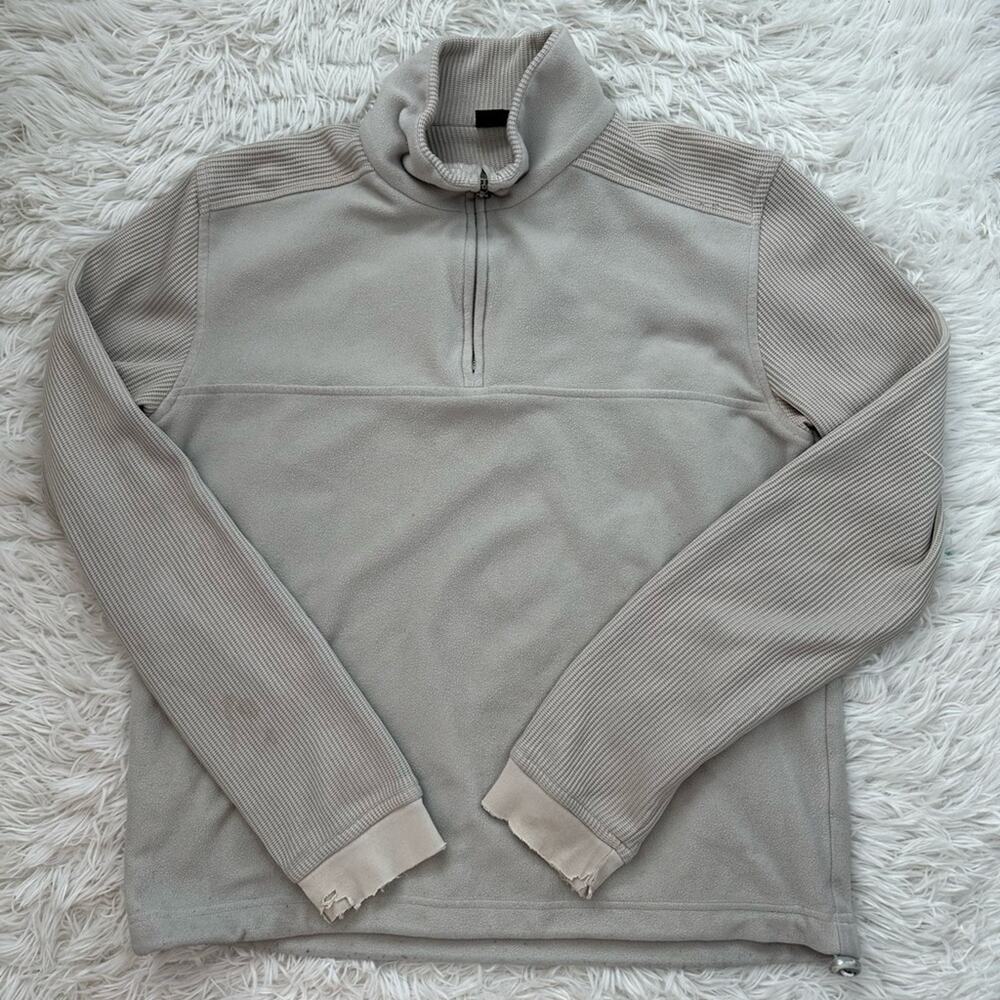 Bogner Men’s 1/4 Zip Mock Neck Pullover Sweater Long Sleeve White Size Large